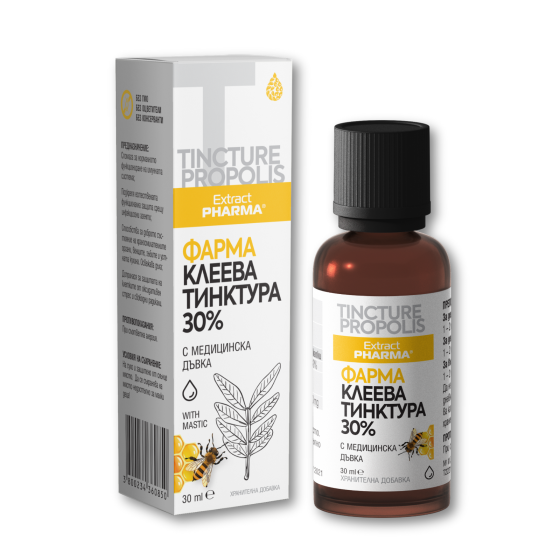 EXTRACTPHARMA Фарма Клеева тинктура 30% с медицинска дъвка 30мл