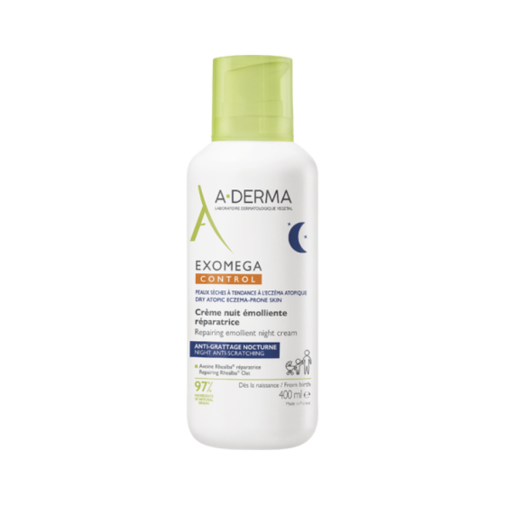 A-derma Exomega Control Емолиентен възстановяващ нощен крем 400мл