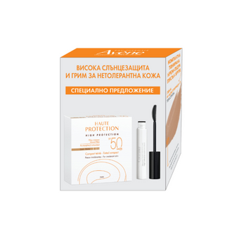 compare product Комплект Avene Минерална крем-пудра за лице меден цвят SPF50 10г + Спирала 3мл