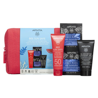 compare product Комплект Apivita Слънцезащитен гел-крем SPF50 50мл + Почистващ гел 50мл + Маска за лице 2х8мл