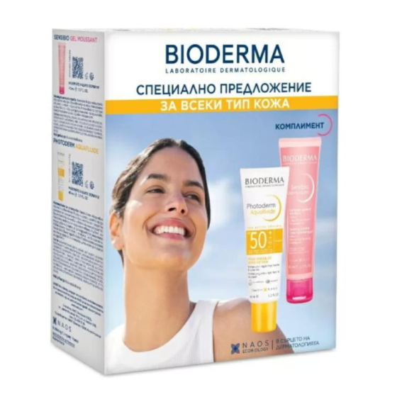 BIODERMA Комплект Bioderma Photoderm Аквафлуид неутрален SPF50+ 40мл + Sensibio Измивен гел 45мл