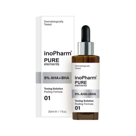 InoPharm Pure elements Пилинг за лице с 9% алфа и бета хидрокси киселини 30мл