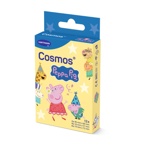 HARTMANN Cosmos Peppa Pig Детски пластир 3 размера 12 броя 535319 Hartmann - Снимка 1 от 2