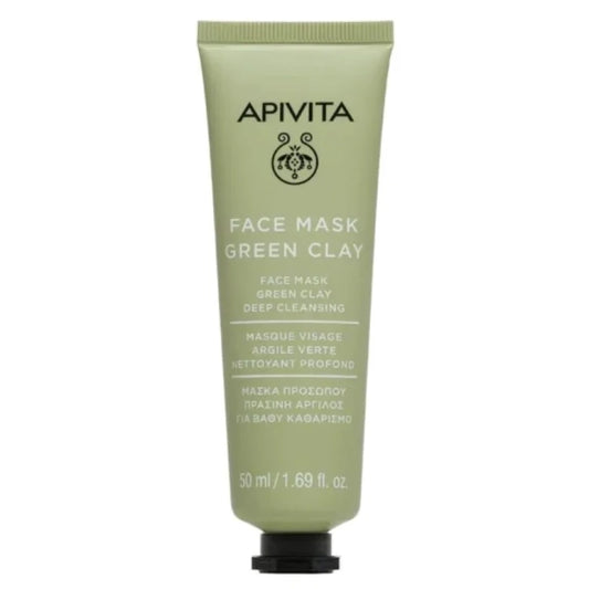 Apivita дълбоко почистваща маска за лице със зелена глина 50ml