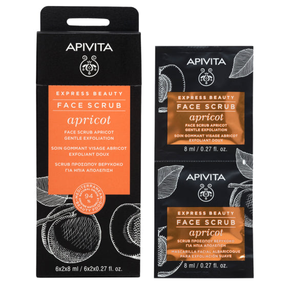 Apivita express beauty нежен ексфолиант за лице с кайсия 8ml х12 броя