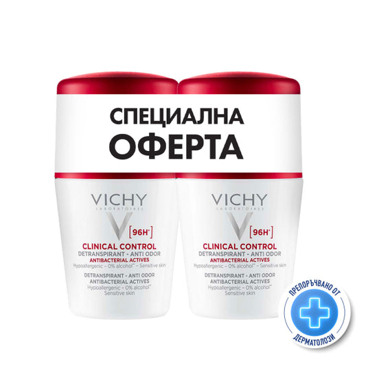 VICHY Комплект Vichy Дезодорант Clinical Control рол-он ефект 96ч 2х50мл