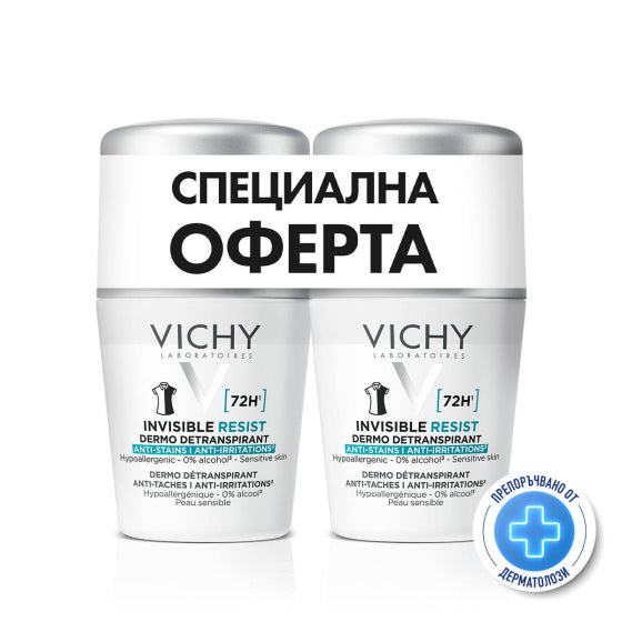 VICHY Комплект Vichy Дезодорант рол-он п/в петна и раздразнения 72ч 2х50мл