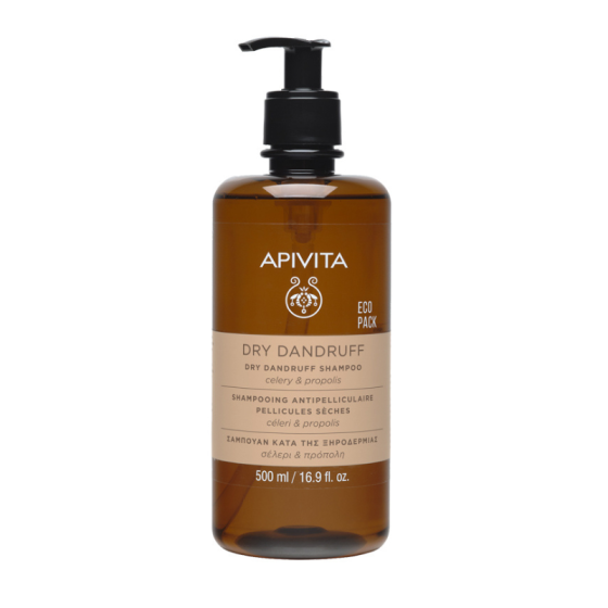 Apivita шампоан против сух пърхот с целина и прополис 500ml - Снимка 2 от 2