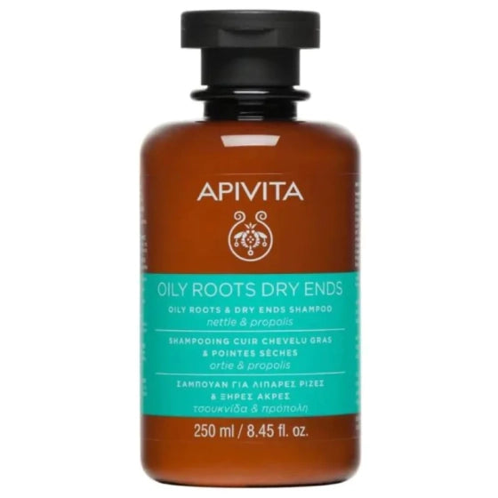 Apivita шампоан за мазни корени и сухи краища на косата с коприва и прополис 250ml - Снимка 1 от 2