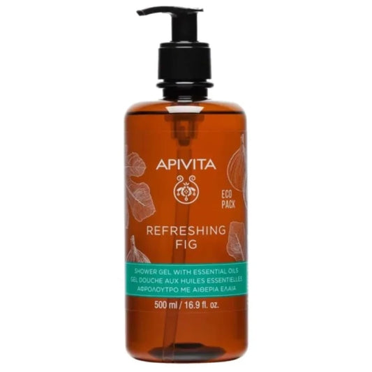 Apivita refreshing нежен почистващ и тонизиращ душ гел със смокиня и етерични масло 500ml - Снимка 1 от 2