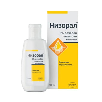 compare product Низорал 2% лечебен шампоан 100мл Годен до: 30.4.2026 г.