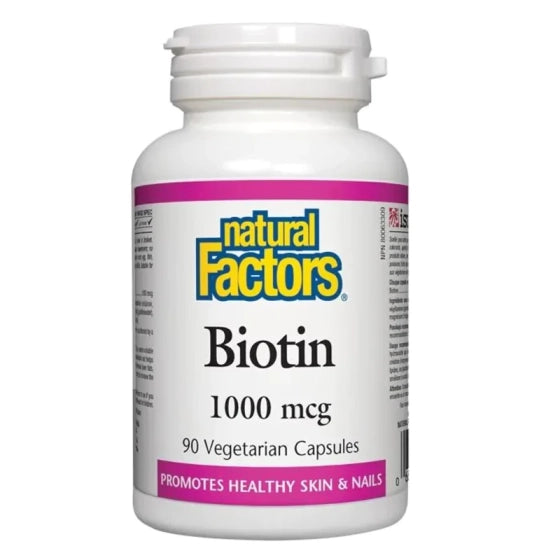 NATURAL FACTORS Биотин капсули за коса и кожа 1000мкг х90 Natural Factors