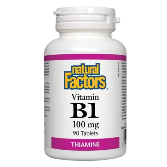 NATURAL FACTORS Витамин B1 таблетки за памет, концентрация и настроение 100мг х90 Natural Factors