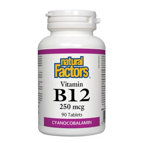 NATURAL FACTORS Витамин В12 таблетки 250мкг х90 Natural Factors