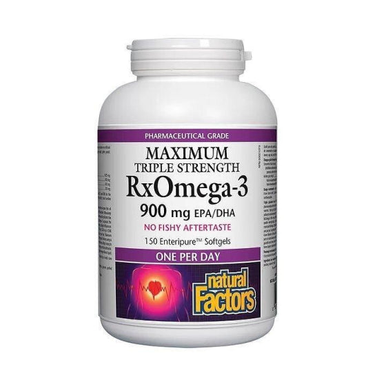 NATURAL FACTORS Омега-3 тройна конц. капсули за сърдечно-съдовата система 1425мг х150 Natural Factors - Снимка 2 от 2