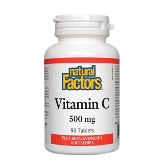 NATURAL FACTORS Витамин С 500мг + шипка и биофлавони таблетки х90 Natural Factors Годен до: 31.5.2026 г.