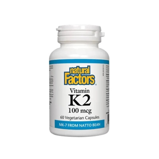NATURAL FACTORS Витамин K2 (MK-7) капсули за здрави кости и зъби 100мкг х60 Natural Factors