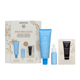 compare product Комплект Apivita Aqua Beelicious Тониран флуид SPF30 40мл + Бустер за лице 10мл + Black Detox Почист