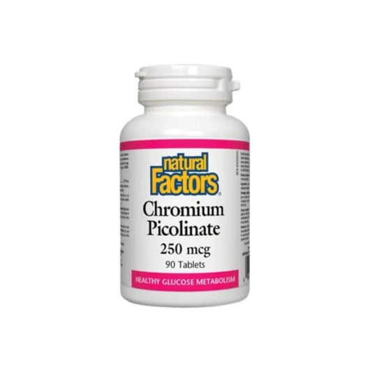 NATURAL FACTORS Хром пиколинат таблетки за нормални нива на инсулина  250мкг х90 Natural Factors