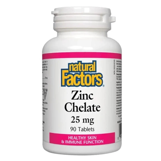 NATURAL FACTORS Цинк (хелат) таблетки  за имунната система 25мг х90 Natural Factors