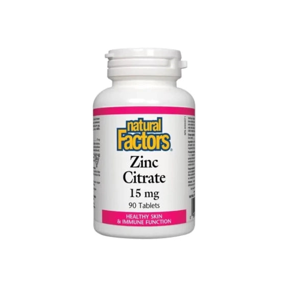 NATURAL FACTORS Цинк таблетки за имунитет и здрава кожа  15мг х90 Natural Factors