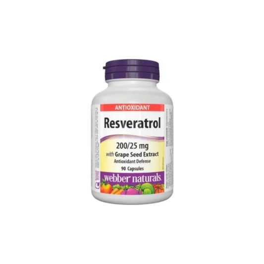 WEBBER NATURALS Ресвератрол (с гроздово семе) капсули за  силна антиоксидантна защита 225мг х90 Webber Naturals
