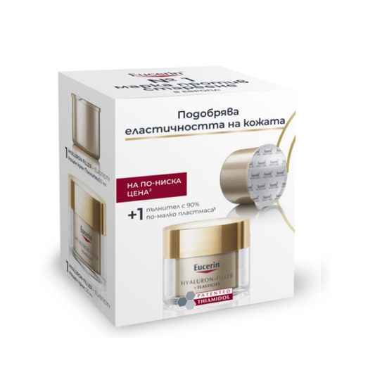 EUCERIN Комплект Eucerin Hyaluron-Filler Elasticity Нощен крем 50мл + Нощен крем рефил 50мл