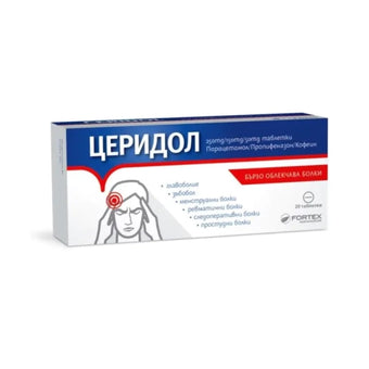 compare product Церидол таблетки при болка и висока температура х20
