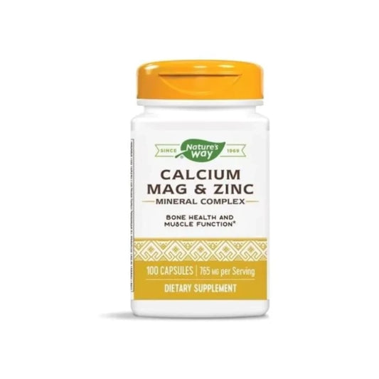 NATURES WAY Калций, магнезий и цинк капсули за здрави кости, зъби, мускули х100 Nature's Way