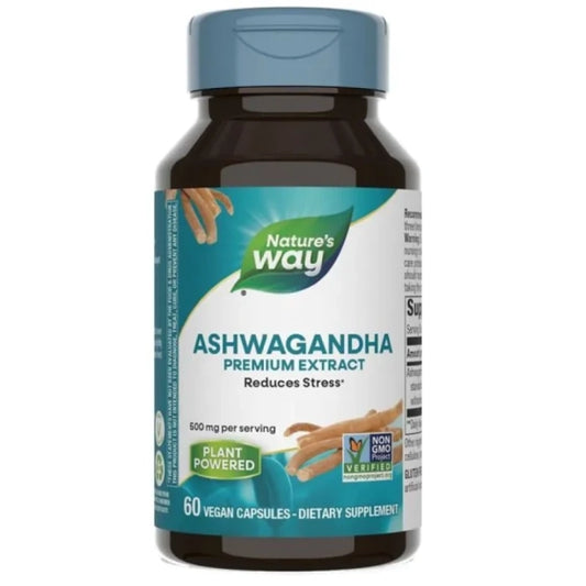 NATURES WAY Ашваганда капсули при слаб имунитет, стрес и изтощение 500мг х60 Nature's Way