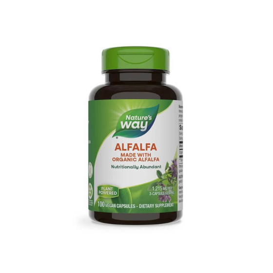 NATURES WAY Люцерна капсули при задържане на течности, менопауза и ПМС  405мг х100 Nature's Way - Снимка 2 от 2