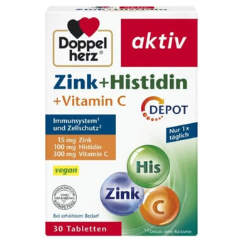 compare product Doppelherz Цинк + Хистидин и витамин С таблетки за имунитет х30
