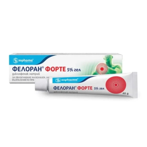 FELORAN Фелоран Форте 5% гел при болка и възпаление в сухожилията  40гр