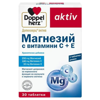 compare product Doppelherz Магнезий с витамини С + Е таблетки за нервната система х30