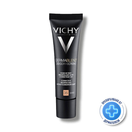 Vichy dermablend 3d корекция фон дьо тен 35 мазна кожа 30мл./пясъчен/ 332310 Годен до: 28.2.2026 г.
