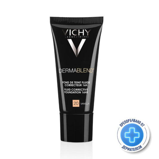 Vichy dermablend фон дьо тен 20 флуид коригиращ 30мл./ванилия/ 572385 Годен до: 31.5.2026 г.