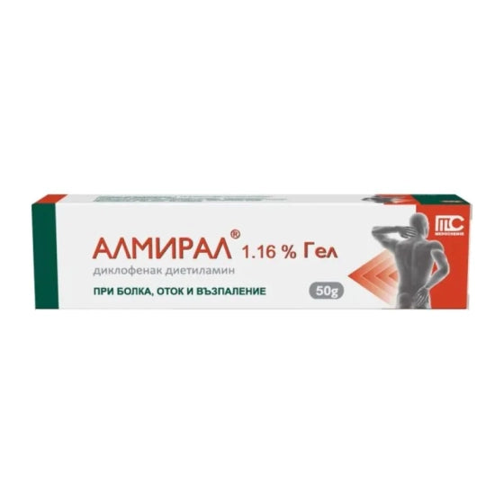 ALMIRAL Алмирал гел 1,16% при болка, оток и възпаление 50гр