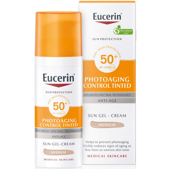 compare product Eucerin слънцезащитен крем за лице оцветен medium spf 50+ 50мл Годен до: 30.4.2026 г.