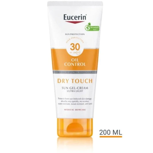 Eucerin dry touch слънцезащитен крем гел за тяло spf 30 200мл Годен до: 31.3.2026 г.