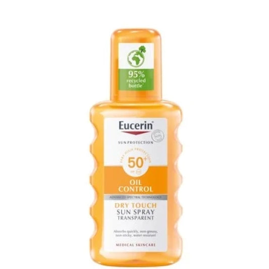 Eucerin oil control прозрачен слънцезащитен спрей spf 50 200мл