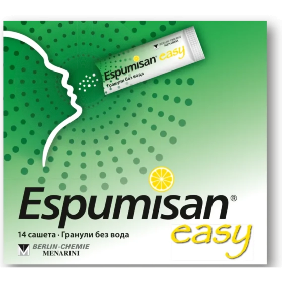 ЕSPUMISAN Еспумизан Easy сашета при метеоризъм 125мг х14  Berlin-Chemie