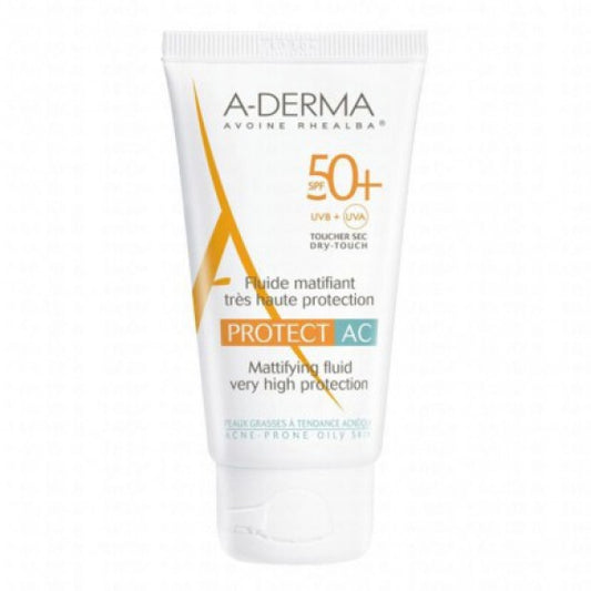 A-derma protect ac матиращ флуид spf50+ за мазна кожа, склонна към акне 40ml - Снимка 1 от 2