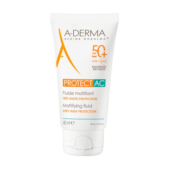 A-derma protect ac матиращ флуид spf50+ за мазна кожа, склонна към акне 40ml - Снимка 2 от 2