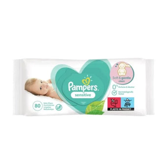 compare product Pampers sensitive бебешки мокри кърпички х80