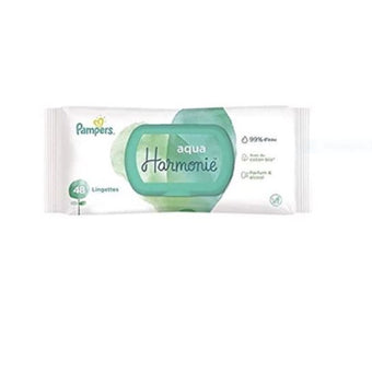 compare product Pampers harmonie aqua бебешки мокри кърпички 3х48 без пластмаса
