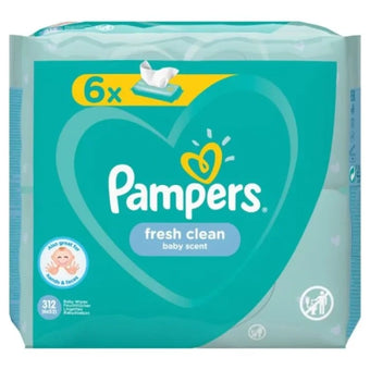 compare product Pampers fresh бебешки мокри кърпички 6х52