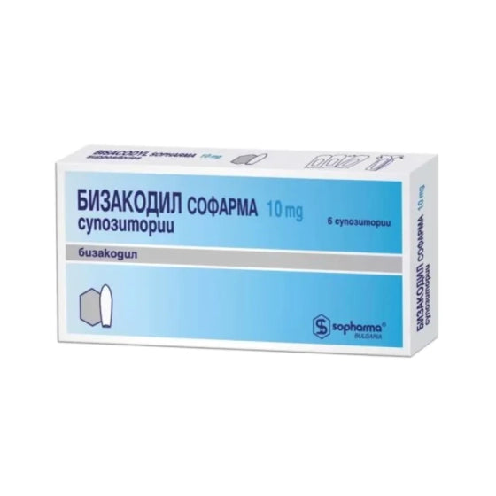 BISACODYL (SOM) Бизакодил супозитории при запек 10мг х6 Sopharma