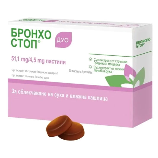 BRONCHOSTOP Бронхостоп дуо пастили при кашлица х20