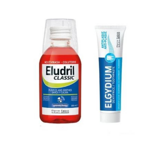Eludril Антибактериална вода за уста 200мл + Elgydium Антиплакова паста за зъби 50мл