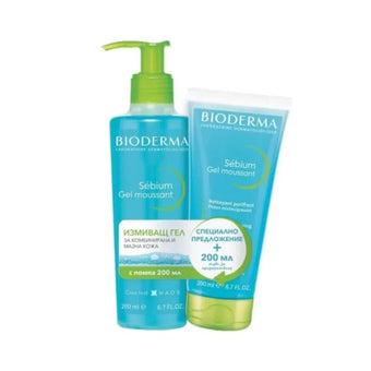 compare product Bioderma promo sebium измивен гел 200мл помпа + измивен гел туба 200мл